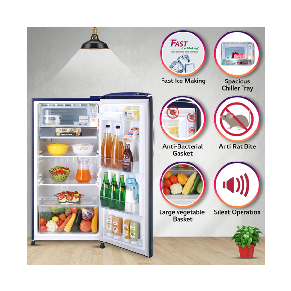 Buy LG 215 L 3 Star GLB221ABED DirectCool Single Door Refrigerator Vasanth and Co